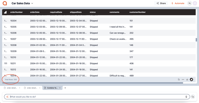 Combine all yearly sales reports into a single report.